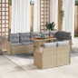 vidaXL Set da giardino in 9 pezzi con cuscini beige in rattan di polipropilene e legno di acacia. vidaXL Set da giardino in 9 pezzi con cuscini beige in rattan di polipropilene e legno di acacia.