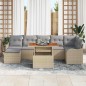vidaXL Set di divani da giardino vitaXL in 8 pezzi con cuscini, rattan polipropilene beige, acacia.