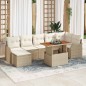 vidaXL Set di divani da giardino , 8 pezzi, con cuscini beige, rattan sintetico e acacia.