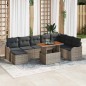 vidaXL Set da giardino 9 pezzi con cuscini grigi in rattan sintetico e acacia