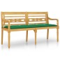 Panchina Batavia con Cuscino Verde 150 cm Legno Massello Teak Panchina Batavia con Cuscino Verde 150 cm Legno Massello Teak