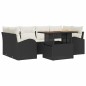 vidaXL Set da Pranzo da Giardino in 7 Pezzi con Cuscini in Rattan Polietilene Nero e Acacia vidaXL Set da Pranzo da Giardino in 7 Pezzi con Cuscini in Rattan Polietilene Nero e Acacia