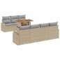 vidaXL Set da Pranzo da Giardino 8 Pezzi con Cuscini Beige in Rattan Sintetico e Acacia.