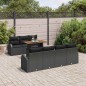 vidaXL Set da Pranzo da Giardino 8 Pezzi con Cuscini in Rattan Sintetico Nero e Acacia