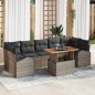 vidaXL Set da Pranzo da Giardino in 8 Pezzi con Cuscini Grigi in Rattan Sintetico e Legno di Acacia vidaXL Set da Pranzo da Giardino in 8 Pezzi con Cuscini Grigi in Rattan Sintetico e Legno di Acacia