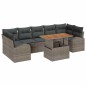 vidaXL Set da Pranzo da Giardino in 8 Pezzi con Cuscini Grigi in Rattan Sintetico e Legno di Acacia vidaXL Set da Pranzo da Giardino in 8 Pezzi con Cuscini Grigi in Rattan Sintetico e Legno di Acacia