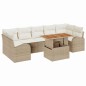 vidaXL Set da Pranzo da Giardino da 8 Pezzi con Cuscini Beige in Rattan Sintetico e Acacia. vidaXL Set da Pranzo da Giardino da 8 Pezzi con Cuscini Beige in Rattan Sintetico e Acacia.