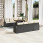 vidaXL Set di mobili da giardino da 9 pezzi con cuscini in rattan sintetico nero e acacia.