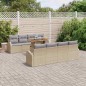 vidaXL Set da pranzo da giardino 9 pezzi con cuscini beige in polirattan e acacia vidaXL Set da pranzo da giardino 9 pezzi con cuscini beige in polirattan e acacia