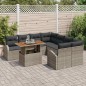 vidaXL Set da Pranzo da Giardino 9 Pezzi con Cuscini Grigi in Rattan e Acacia