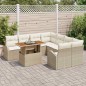 vidaXL Set di mobili da giardino da 9 pezzi con cuscini beige in rattan sintetico e legno di acacia