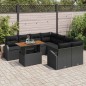 vidaXL Set da pranzo da giardino da 9 pezzi con cuscini in rattan sintetico nero e acacia vidaXL Set da pranzo da giardino da 9 pezzi con cuscini in rattan sintetico nero e acacia