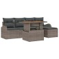 vidaXL Set da Pranzo da Giardino 6 Pezzi con Cuscini Grigi in Rattan Sintetico e Acacia vidaXL Set da Pranzo da Giardino 6 Pezzi con Cuscini Grigi in Rattan Sintetico e Acacia