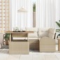 vidaXL Set da Pranzo da Giardino 5 Pezzi con Cuscini Beige in Rattan Sintetico e Acacia vidaXL Set da Pranzo da Giardino 5 Pezzi con Cuscini Beige in Rattan Sintetico e Acacia