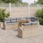 vidaXL Set da Pranzo da Giardino 9 Pezzi con Cuscini Beige in Rattan Sintetico e Acacia vidaXL Set da Pranzo da Giardino 9 Pezzi con Cuscini Beige in Rattan Sintetico e Acacia