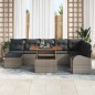 vidaXL Set da pranzo da giardino 9 pezzi in rattan grigio effetto polipropilene e legno di acacia con cuscini
