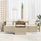 vidaXL Set da Giardino 5 Pezzi con Cuscini in Rattan Poly Beige e Acacia vidaXL Set da Giardino 5 Pezzi con Cuscini in Rattan Poly Beige e Acacia