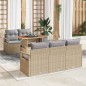 vidaXL Set di divani da giardino in 6 pezzi con cuscini beige, in polirattan e acacia.