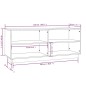 Scarpiera Grigia 110x34x45 cm in Legno Massello di Pino Scarpiera Grigia 110x34x45 cm in Legno Massello di Pino