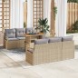 vidaXL Set Divano da Giardino 7 Pezzi con Cuscini Beige in Rattan Sintetico e Legno di Acacia. vidaXL Set Divano da Giardino 7 Pezzi con Cuscini Beige in Rattan Sintetico e Legno di Acacia.