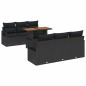 vidaXL Set da Giardino 7 Pezzi con Cuscini in Rattan Nero e Acacia