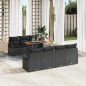 vidaXL Set Divano da Giardino 8 pcs Nero 6 posti Rattan e alluminio vidaXL Set Divano da Giardino 8 pcs Nero 6 posti Rattan e alluminio