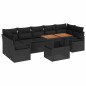 vidaXL Set Divani Esterno 8 pcs Nero Grande Rattan e Tessuto