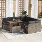 vidaXL Set di Divani da Giardino Grigio 9 pcs Grigio Grande