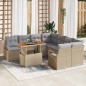 vidaXL Set di divani da giardino 9 pcs Beige e grigio Grande