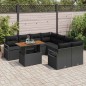 vidaXL Set di Sofà da Giardino con cuscino 9 pcs Nero Standard Rattan