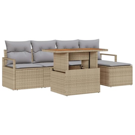 vidaXL Set di divani da giardino con cuscino 6 pcs Beige e grigio