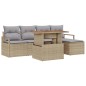 vidaXL Set di divani da giardino con cuscino 6 pcs Beige e grigio vidaXL Set di divani da giardino con cuscino 6 pcs Beige e grigio