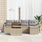 vidaXL Set di divani da giardino con cuscino 6 pcs Beige e grigio vidaXL Set di divani da giardino con cuscino 6 pcs Beige e grigio