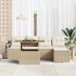 vidaXL Set Divano da Giardino con cuscino 6 pcs Beige e Crema Medio