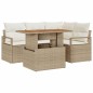vidaXL Set da giardino di 5 pezzi con cuscini in rattan sintetico beige e acacia vidaXL Set da giardino di 5 pezzi con cuscini in rattan sintetico beige e acacia