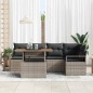 vidaXL Set Giardino 6 Pezzi con Cuscini Grigi in Rattan Sintetico e Acacia
