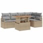 vidaXL Set di divani da giardino 6 pezzi con cuscini in rattan poly beige e legno di acacia