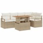 vidaXL Set di Sofà da Giardino da 6 Pezzi con Cuscini Beige in Rattan Sintetico e Acacia vidaXL Set di Sofà da Giardino da 6 Pezzi con Cuscini Beige in Rattan Sintetico e Acacia