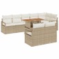 vidaXL Set Sofà da Giardino 9 Pezzi con Cuscini Beige in Rattan Sintetico e Acacia