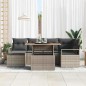vidaXL Set di mobili da giardino 7 pezzi con cuscini grigi in rattan sintetico e legno di acacia