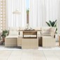 vidaXL Set di divani da giardino a 7 pezzi con cuscini beige in polyrattan e acacia.