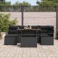 vidaXL Set da Giardino 7 Pezzi con Cuscini in Rattan Sintetico Nero vidaXL Set da Giardino 7 Pezzi con Cuscini in Rattan Sintetico Nero