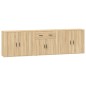 Credenze 3 pz Rovere Sonoma in Legno Multistrato Credenze 3 pz Rovere Sonoma in Legno Multistrato