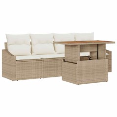 vidaXL Set da Pranzo per Giardino 5 pcs Beige 100 x 55 x 73 cm