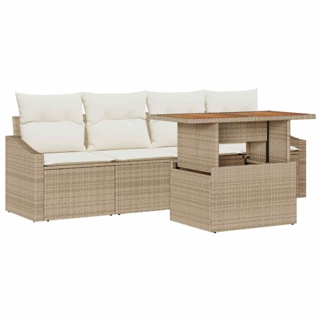 vidaXL Set da Pranzo per Giardino 5 pcs Beige 100 x 55 x 73 cm