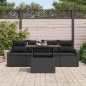 vidaXL Set da Pranzo da Giardino 5 Pezzi con Cuscini Neri in Poli Rattana e Acacia vidaXL Set da Pranzo da Giardino 5 Pezzi con Cuscini Neri in Poli Rattana e Acacia