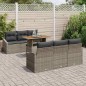 vidaXL Set da Pranzo da Giardino in 7 Pezzi con Cuscini Grigi in Rattan Sintetico e Acacia
