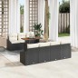vidaXL Set da pranzo da giardino 8 pezzi con cuscini in rattan nero di polipropilene e acacia.