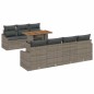 vidaXL Set da Pranzo da Giardino 8 Pezzi con Cuscini Grigi in Rattan Sintetico e Acacia