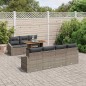 vidaXL Set da Pranzo da Giardino 8 Pezzi con Cuscini Grigi in Rattan Sintetico e Acacia